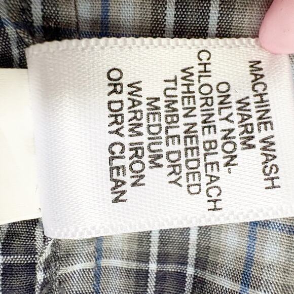 Banana Republic XL Men’s Plaid Button Up Shirt Long Sleeve Gray Blue - Picture 4 of 7